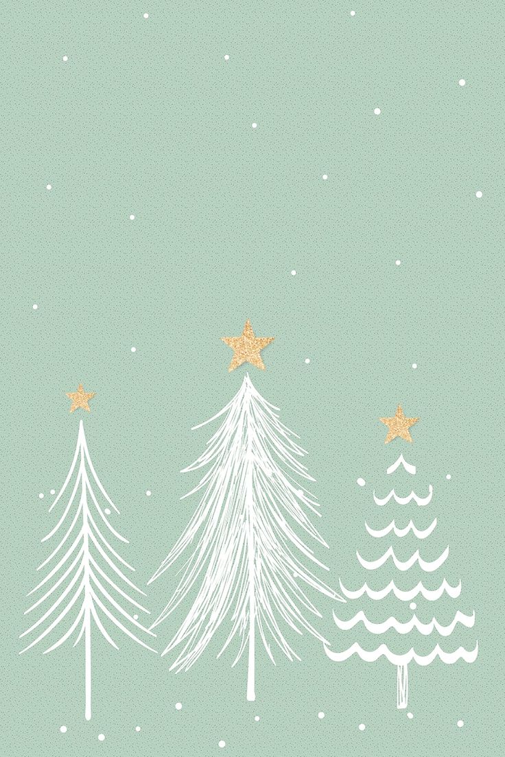 Green Christmas background, aesthetic pine trees doodle. free image by rawpixel.com / Busbus. Christmas wallpaper, Xmas wallpaper, Tree doodle