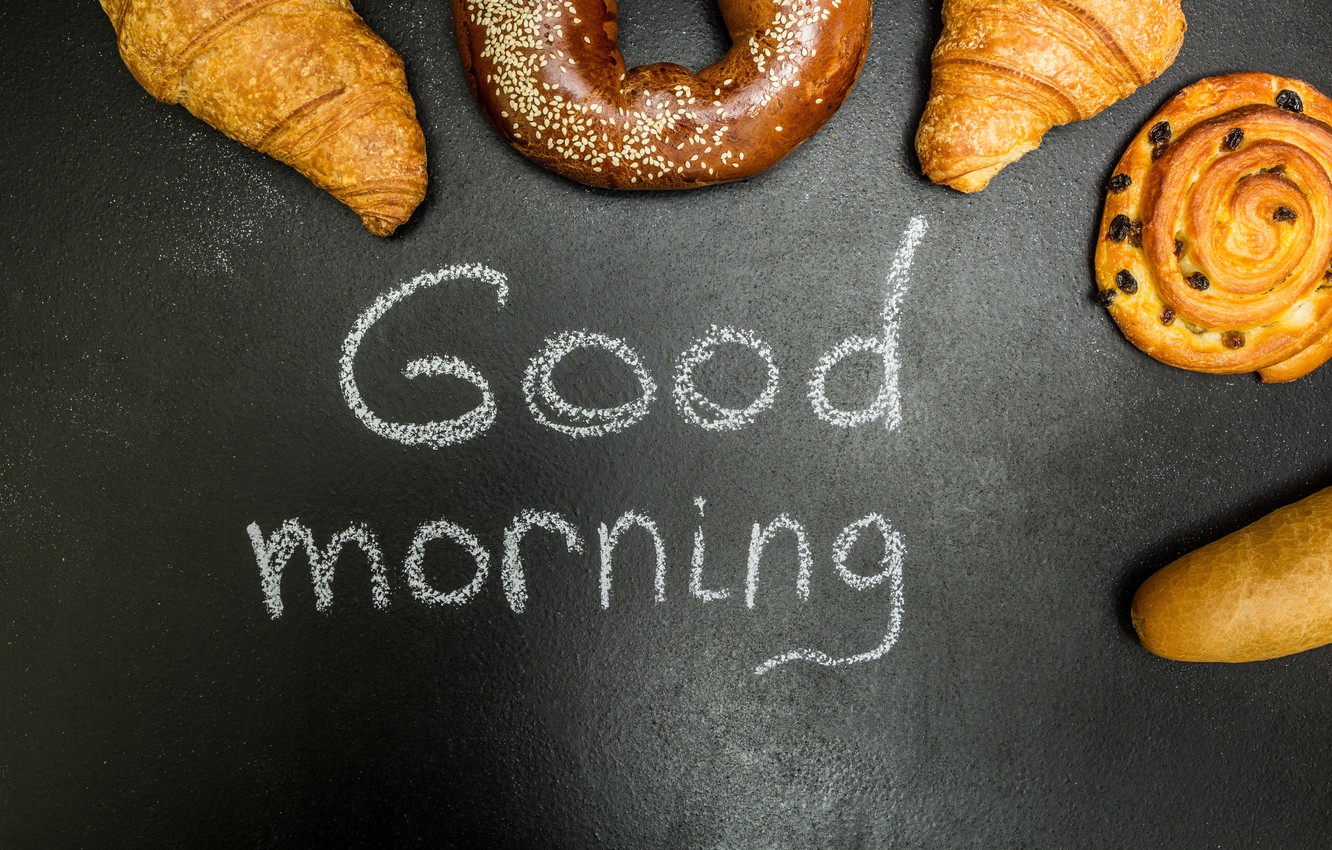 Wallpaper donuts, cakes, good morning, croissants, growing image for desktop, section еда