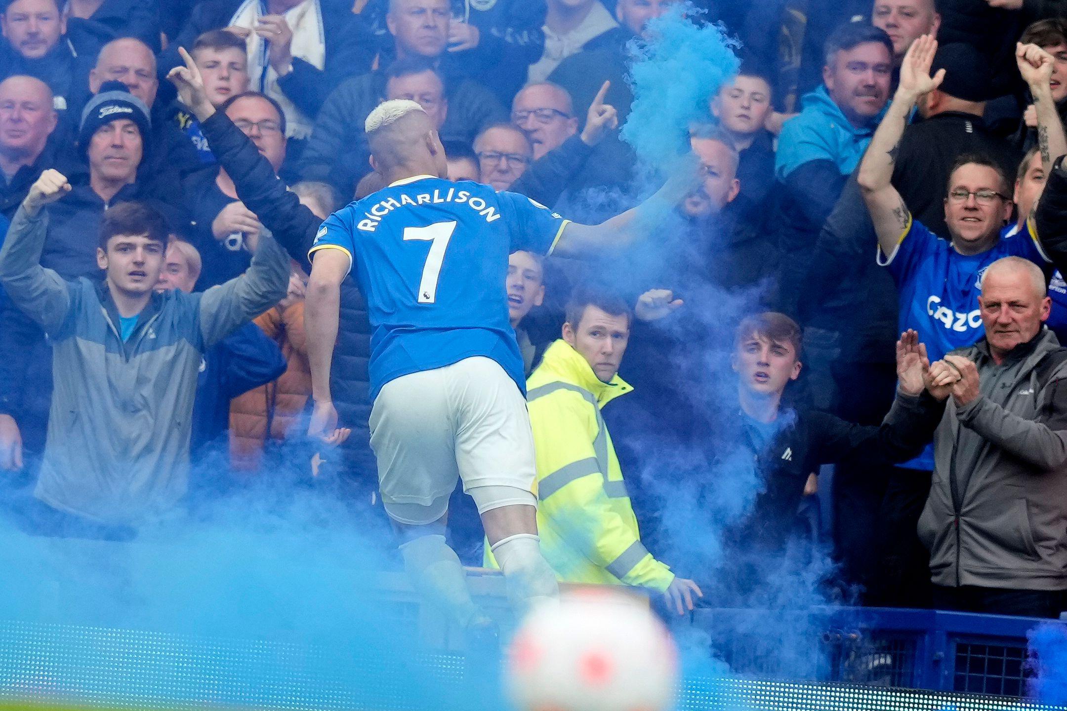 Richarlison Faces Three Match Ban For Lobbing Flare Into Crowd But Everton Say He Was Trying To Throw It Out Of Stadium. The US Sun