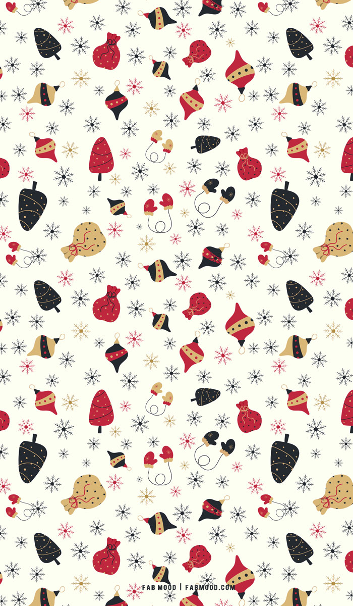 Christmas Aesthetic Wallpaper, Black and Red Snowflake Wallpaper