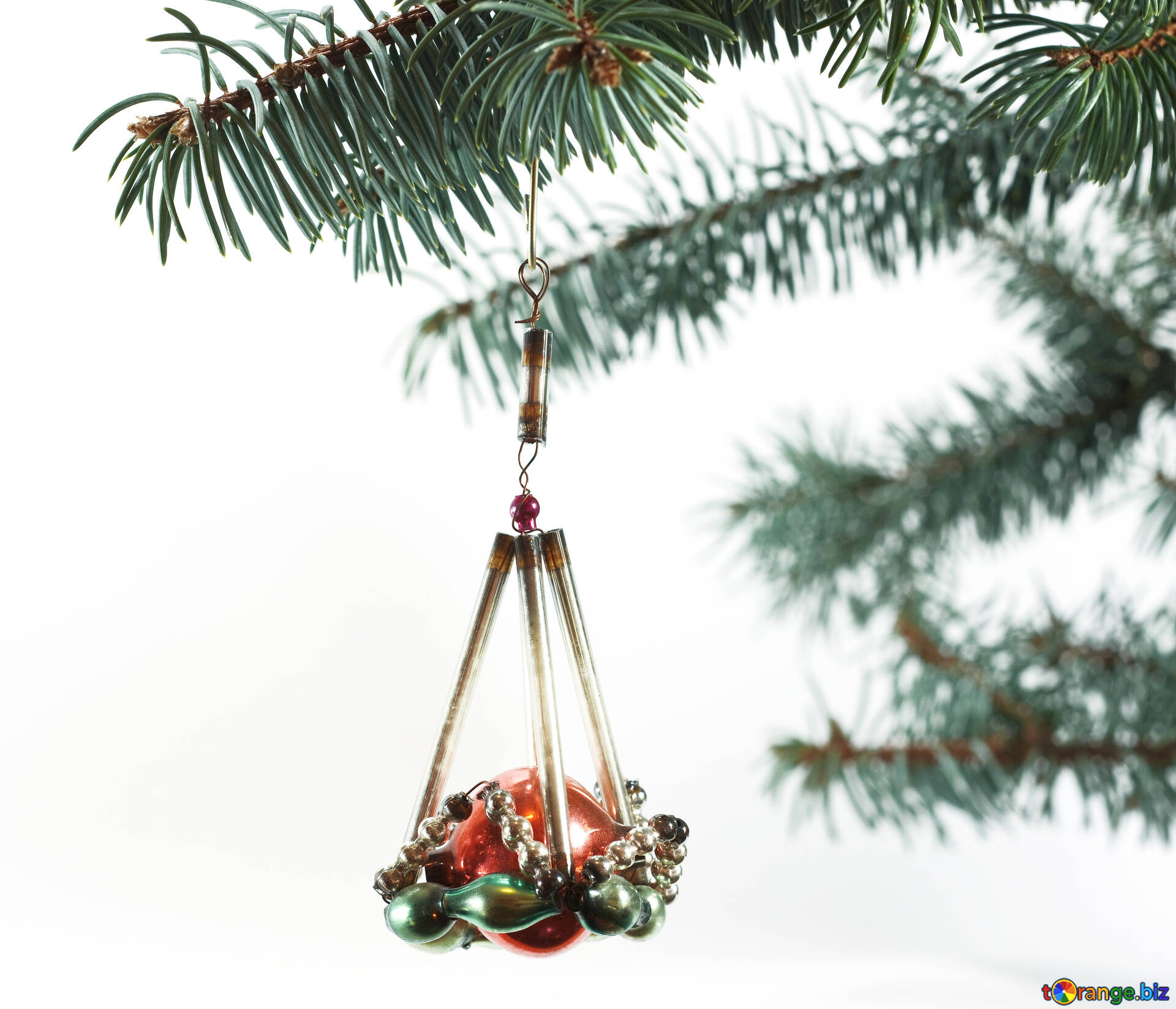 Vintage New Year And Christmas Ornaments Image Antique Christmas Tree Toy At White Background Image Isolate № 6755. Torange.biz Free Pics On Cc By License