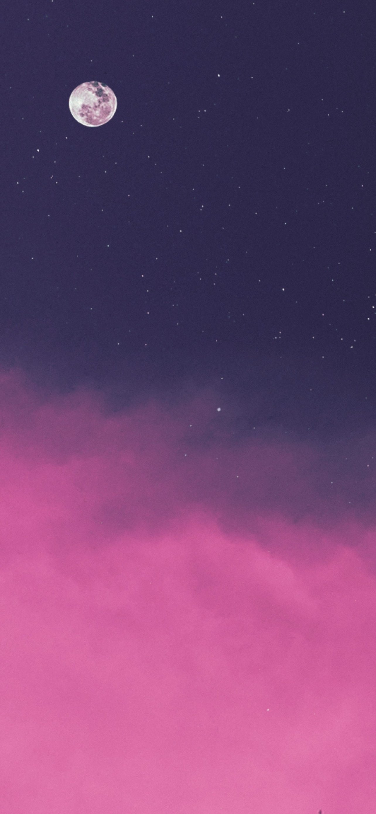 Pink clouds Wallpaper 4K, Moon, Sky view, Nature