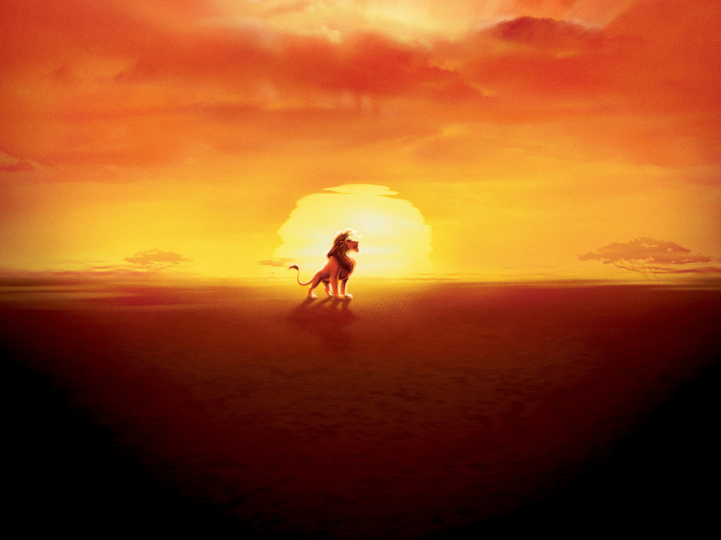 Wallpaper the king, simba, the lion king, minimal, silhouette, sunset desktop wallpaper, HD image, picture, background, cf126c