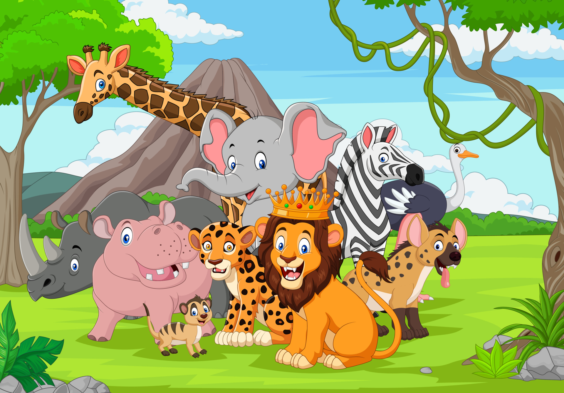 Jungle Safari Background Vector Art, Icon, and Graphics for Free Download
