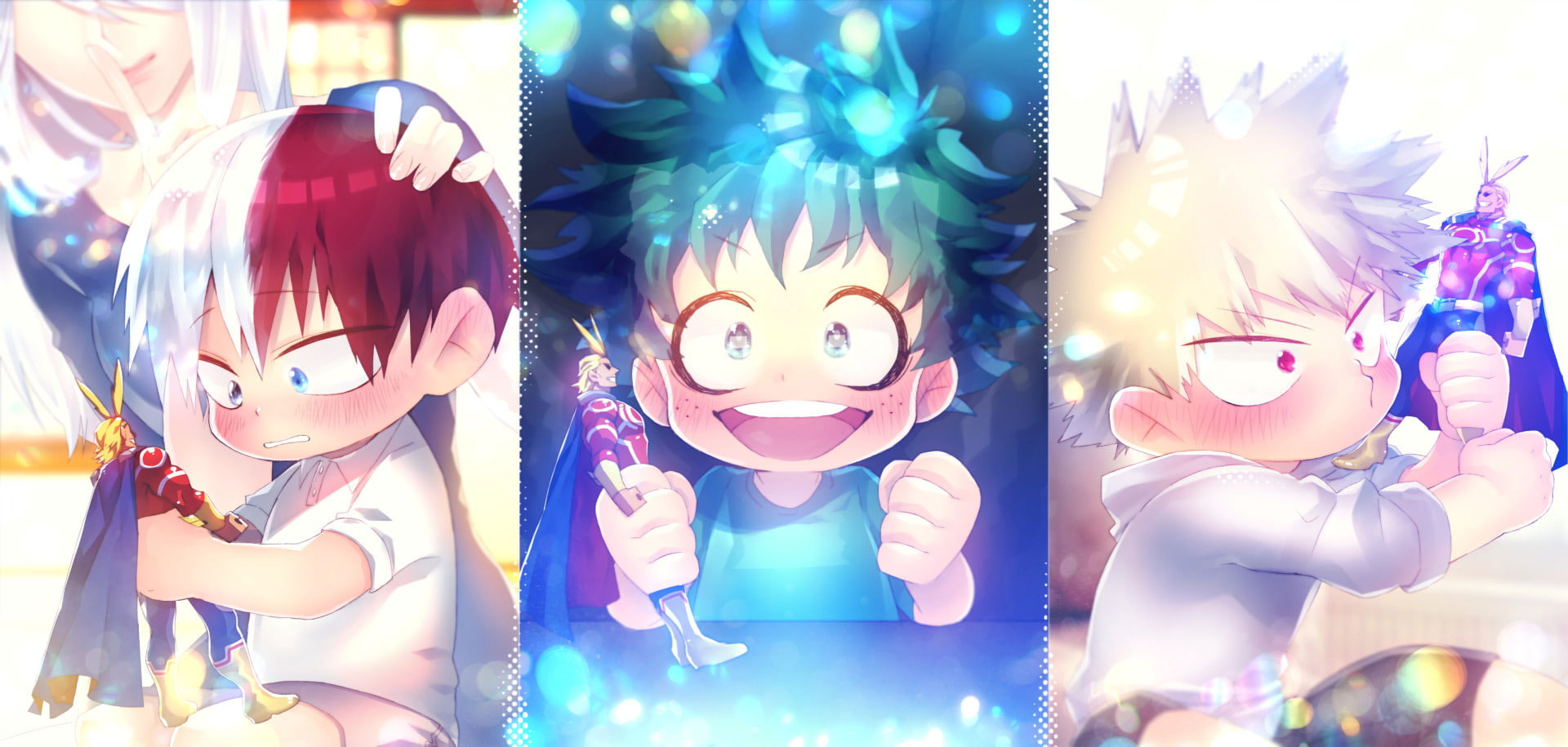 Wallpaper Anime, My Hero Academia, Izuku Midoriya, Katsuki