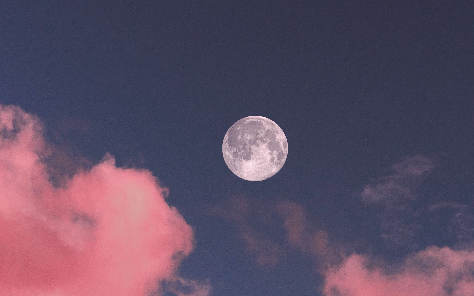 Download wallpaper 1920x1200 moon, clouds, pink, sky, full moon widescreen 16:10 HD background