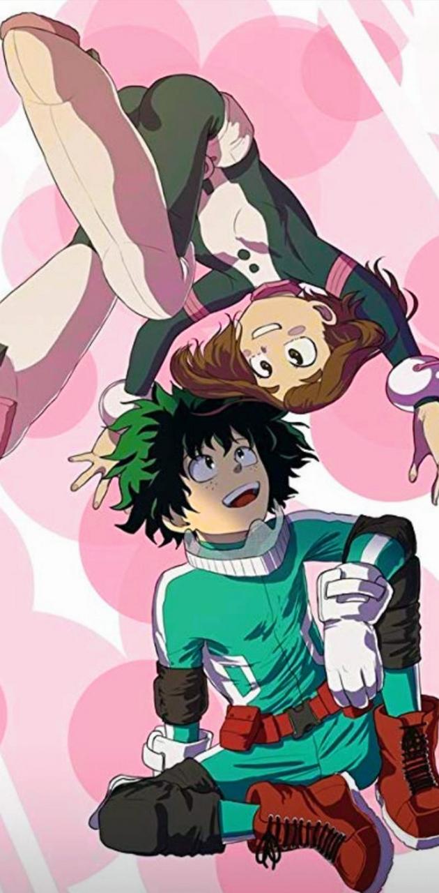 deku and uraraka wallpaper