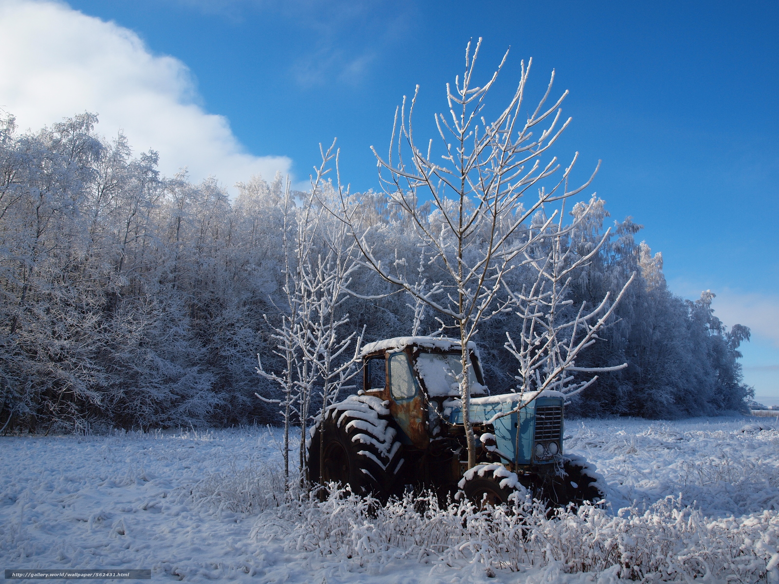 Winter Tractor Wallpaper