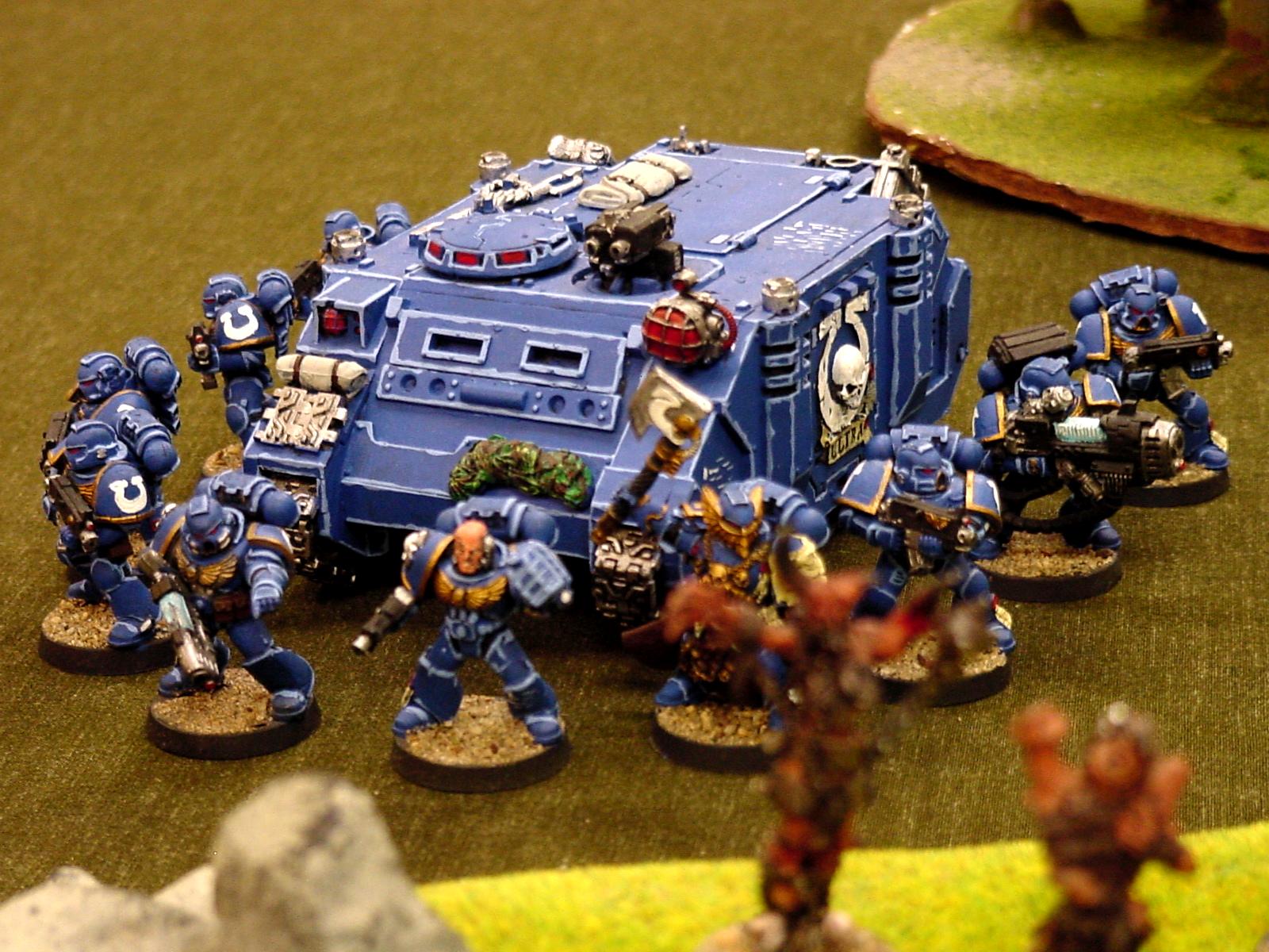 Plasma Cannon, Plasma Gun, Rhino, Space Marines, Tactical Squad, Ultramarines, Warhammer 40,000 Squad 2. Roll the dice to see if I'm getting drunk