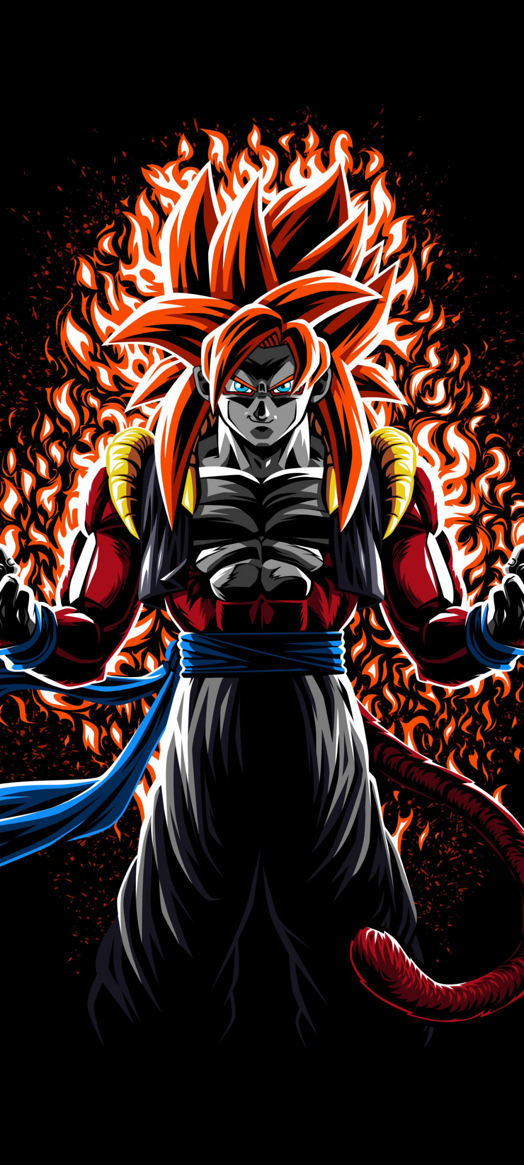 Goku Wallpaper 4K, Super Saiyan 4 Fusion, Anime