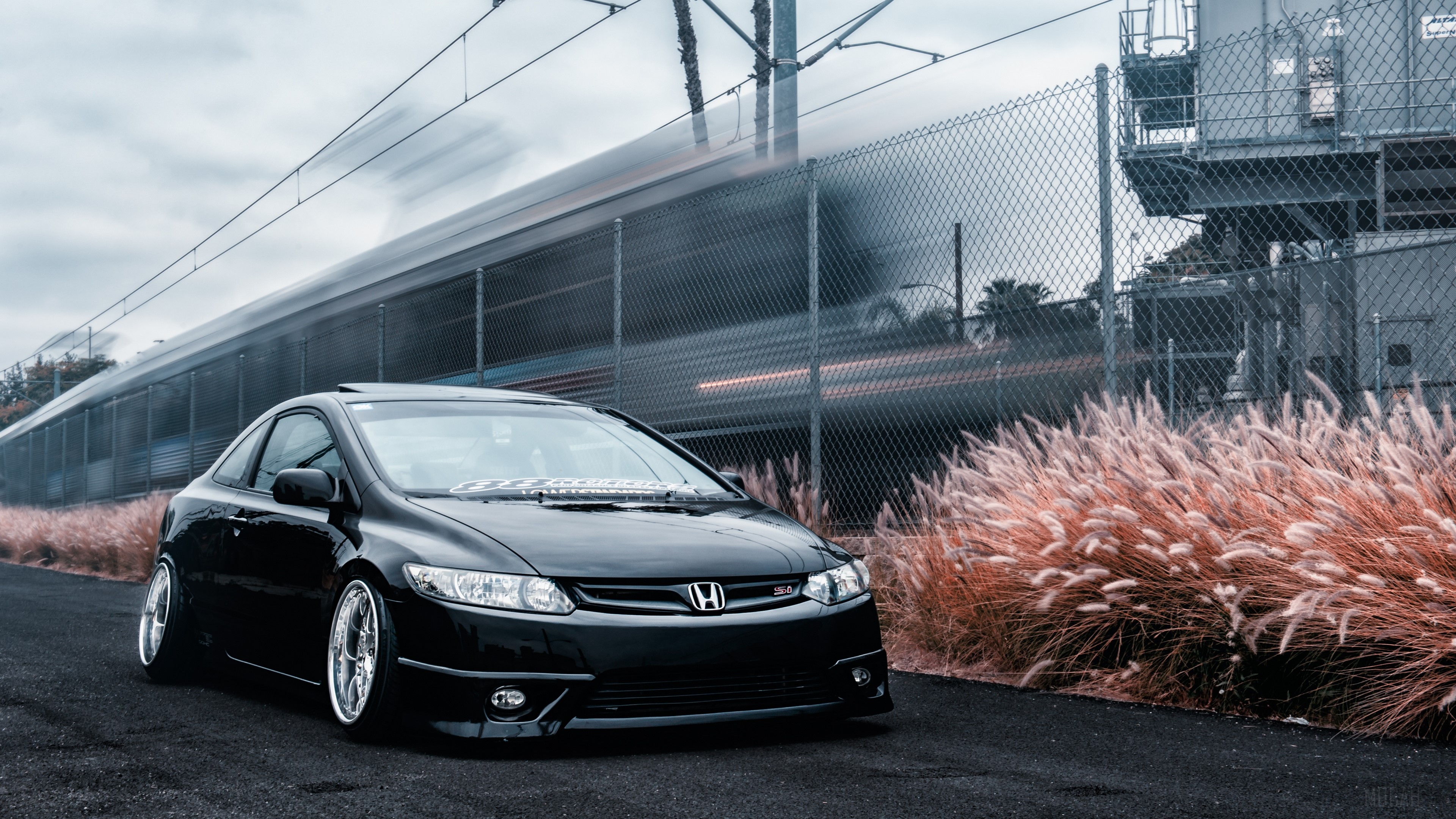 Honda, Honda Civic, Landscape, Train 4k Gallery HD Wallpaper