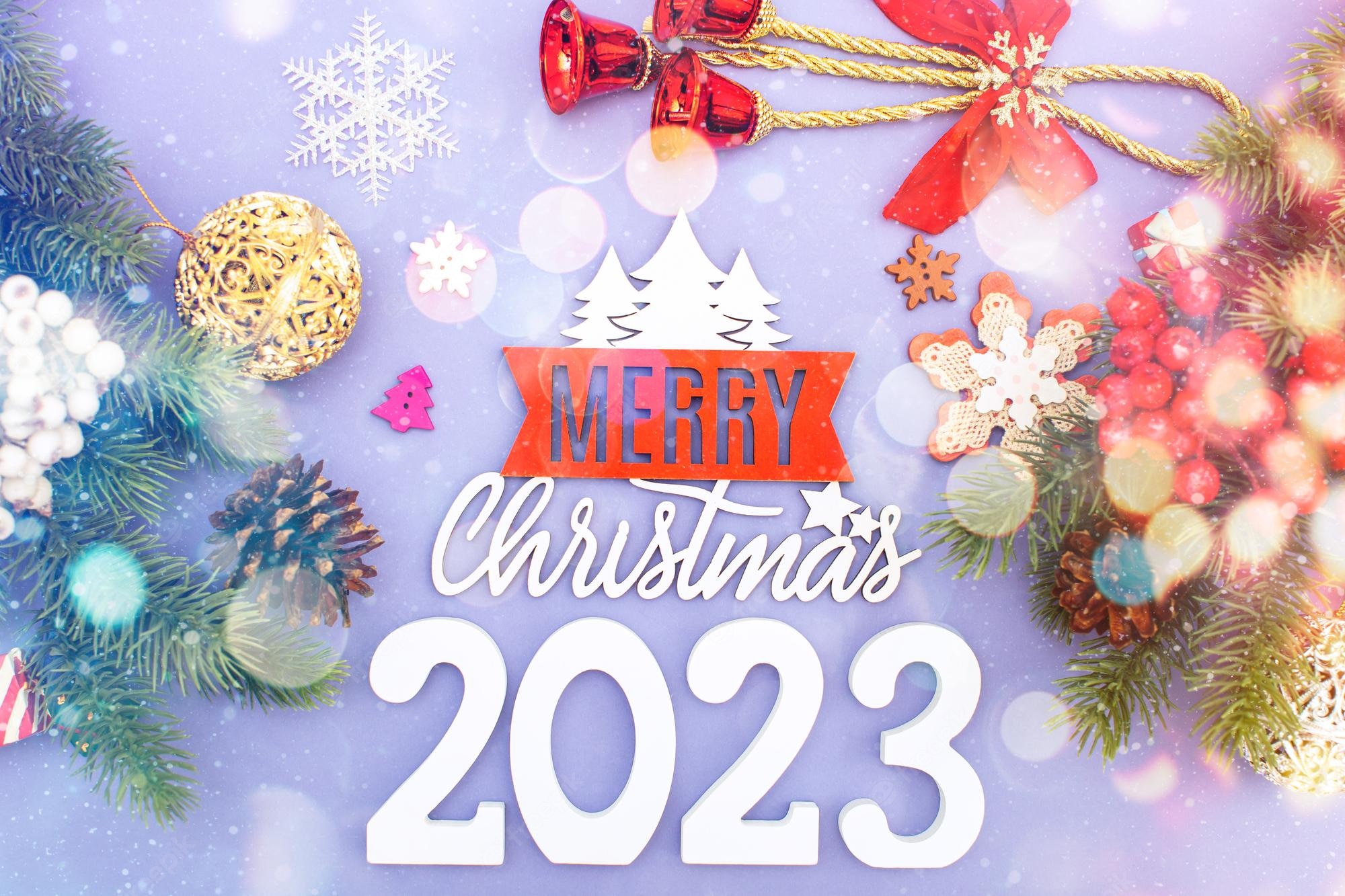 Premium Photo. Merry christmas and happy new year concept merry christmas and happy new year 2023