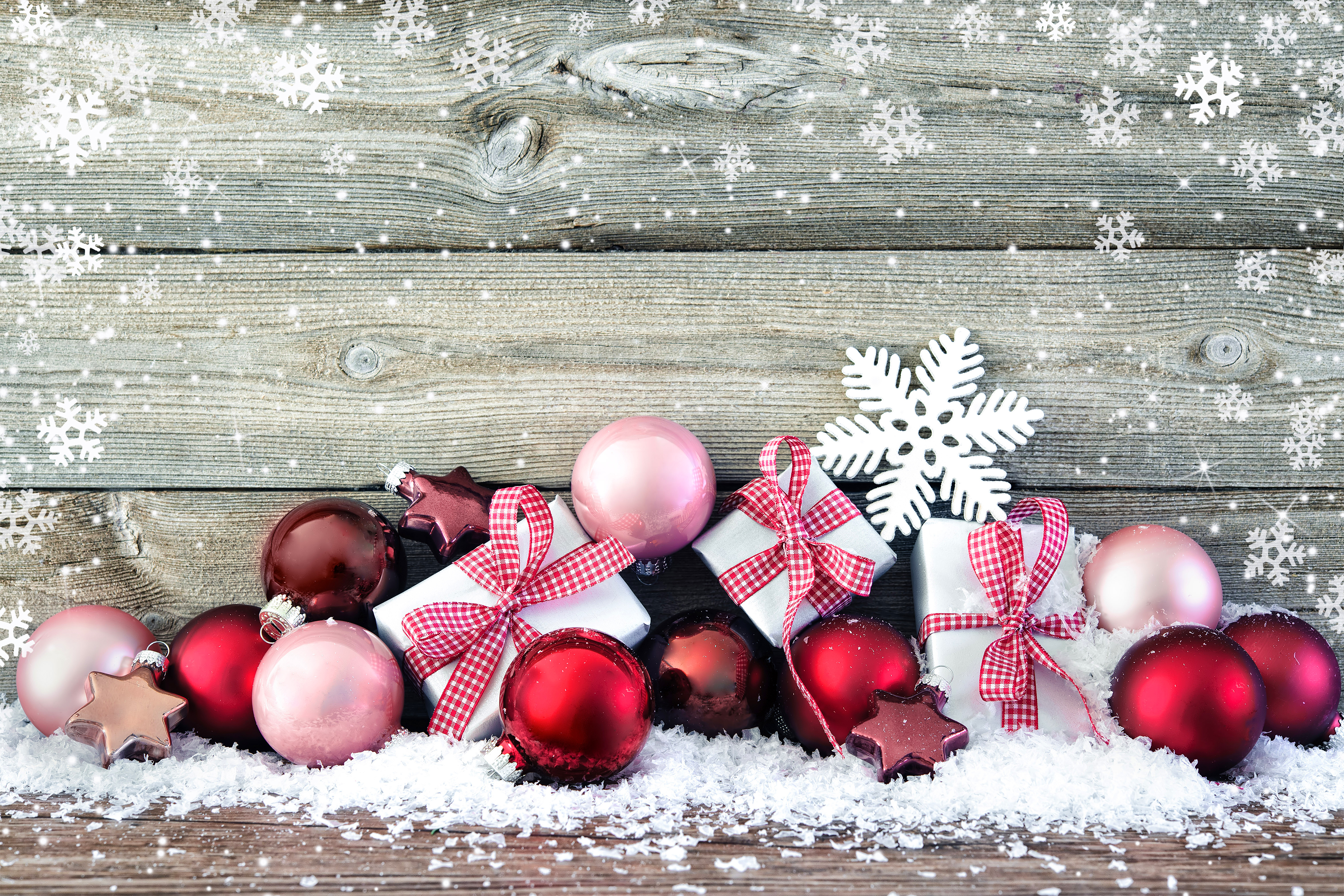 Christmas Background with Pink and Red