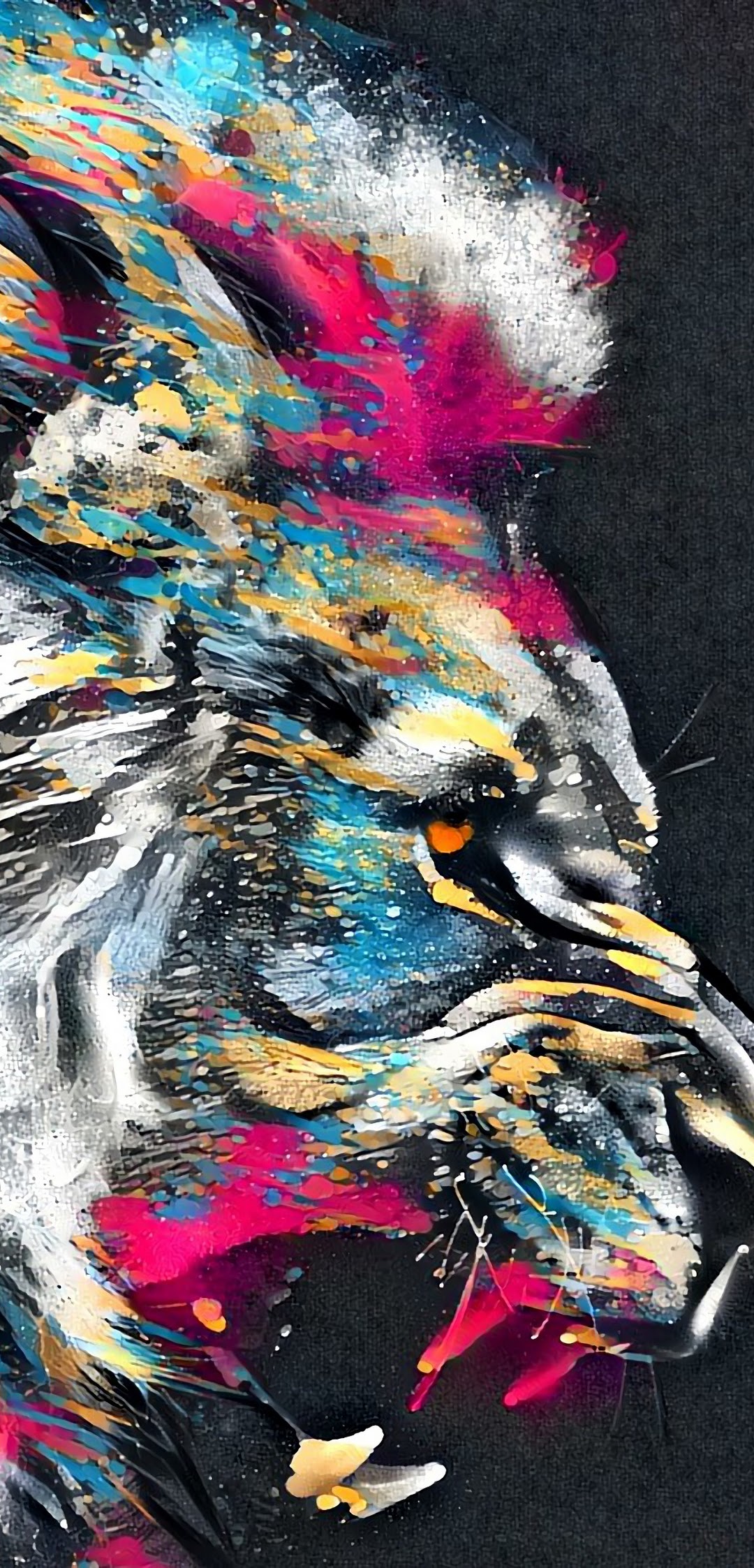 Lion Roar Animal Abstract Colorful 4K Wallpaper