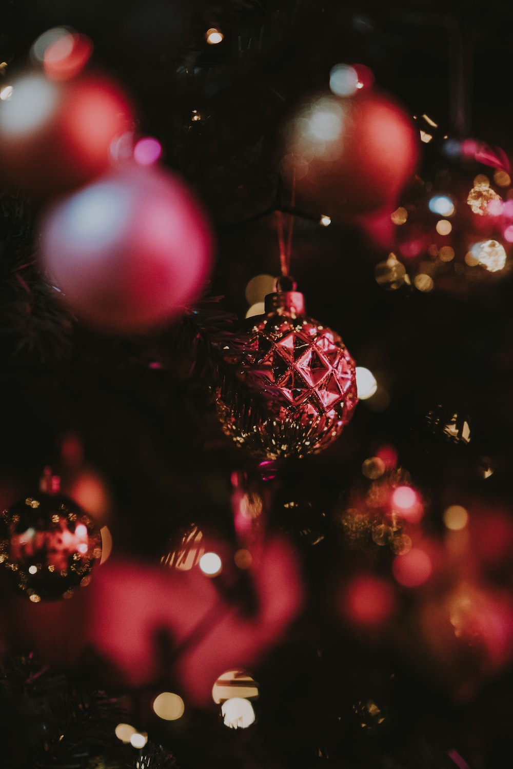 baubles in Christmas tree photo