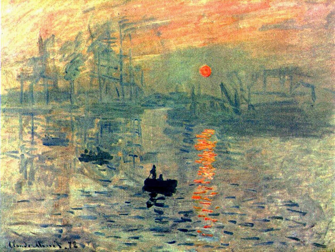 Wieco Art Impression Sunrise Modern Framed Giclee Canvas Prints of Claude Monet Famous Oil Paintings Reproduction Seascape Artwork Sea Picture on Canvas Wall Art Ready to Hang for Home Decorations Wall Art