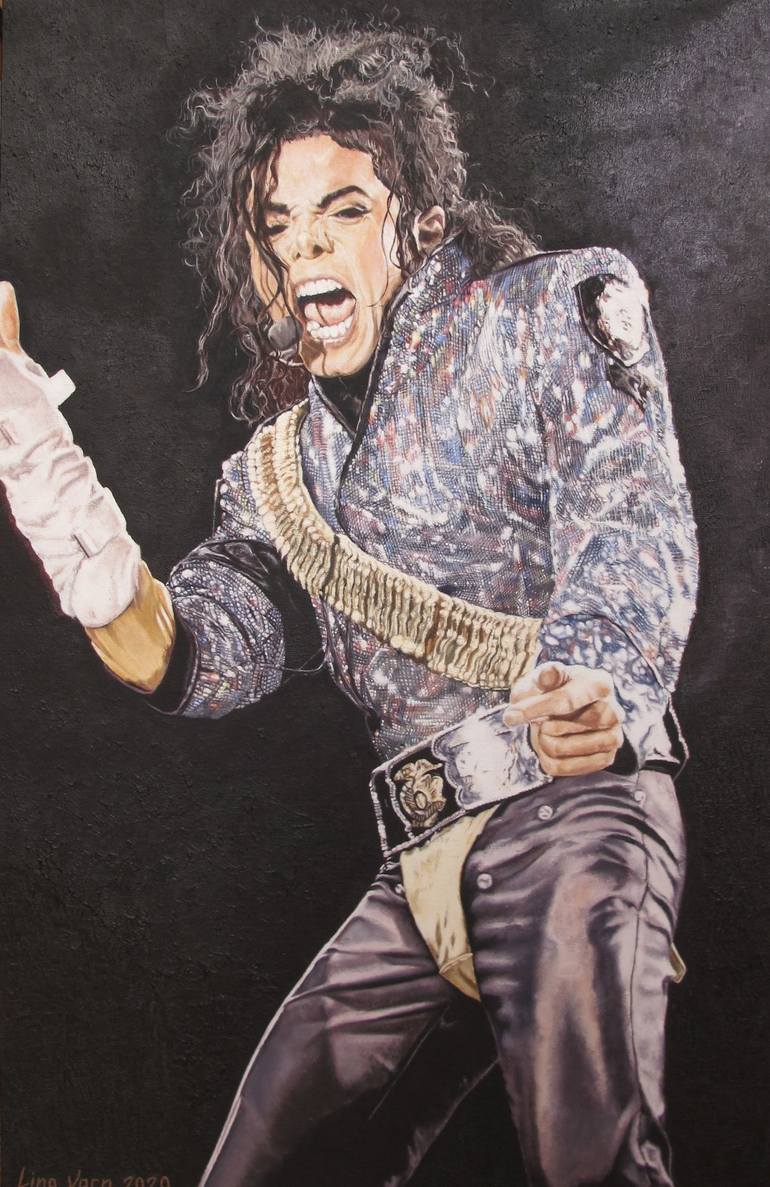 Portrait of Michael Jackson. Dangerous World Tour Painting