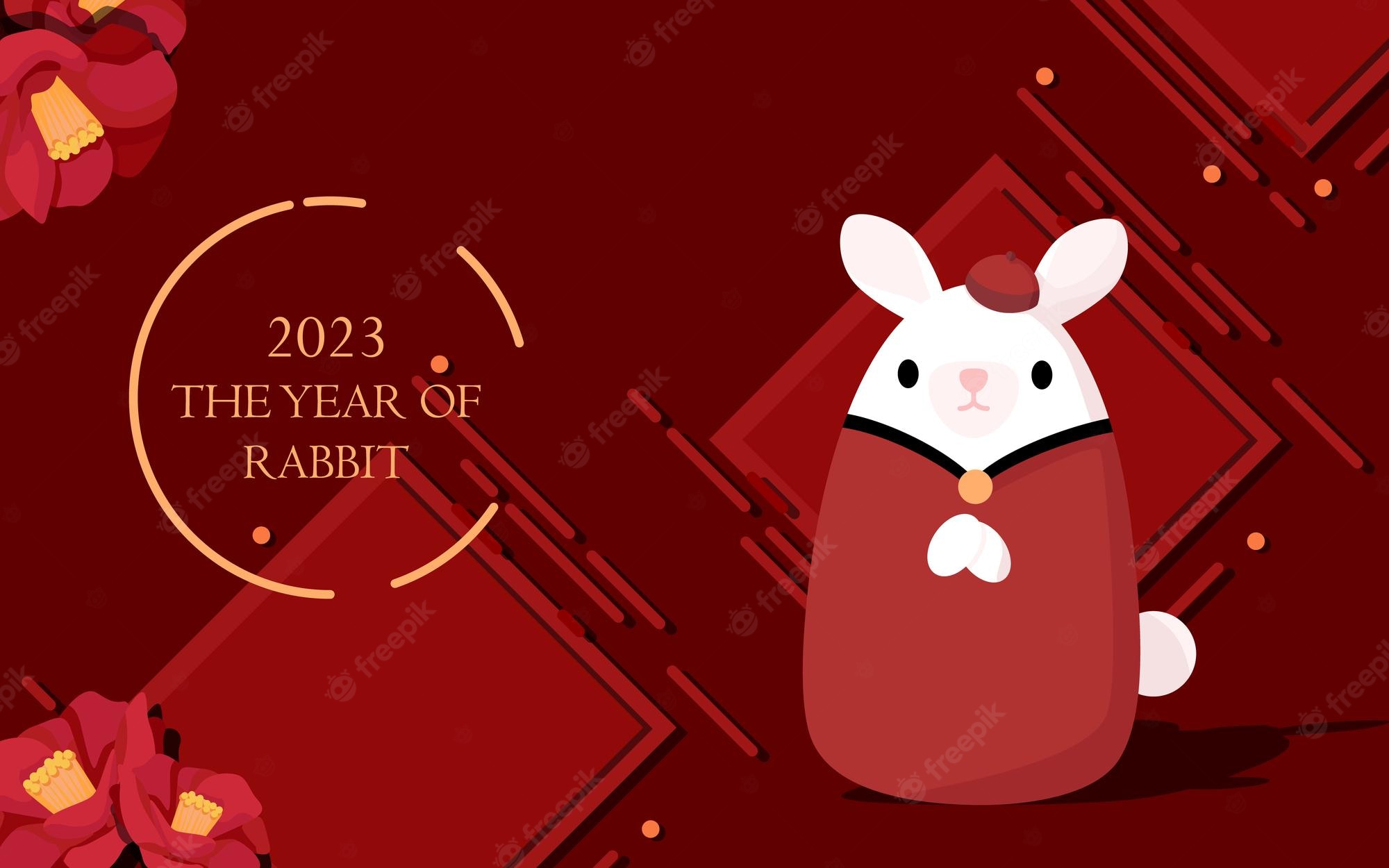 Premium Vector chinese new year wallpaper in flat design style