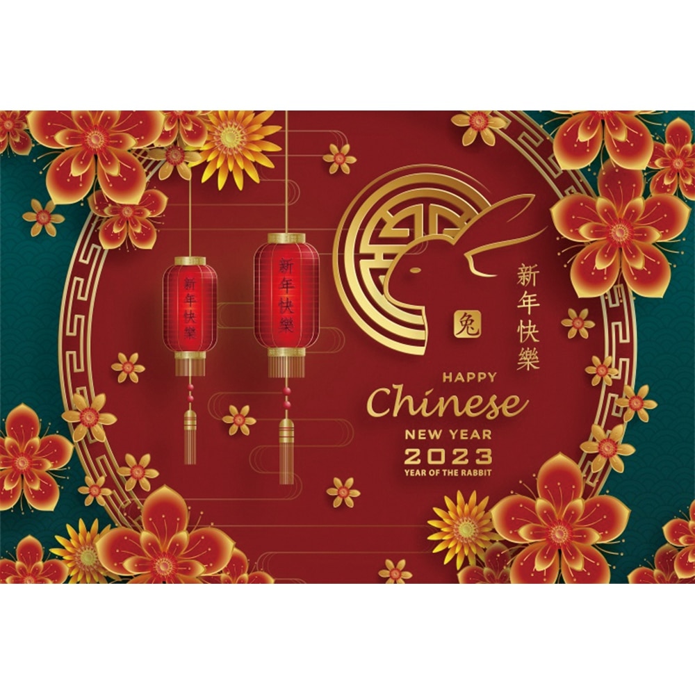 2023 Spring Festival Chinese New Year Photography Backdrop Photocall Rabbit Baby Party Photographic Background Photo Studio Prop