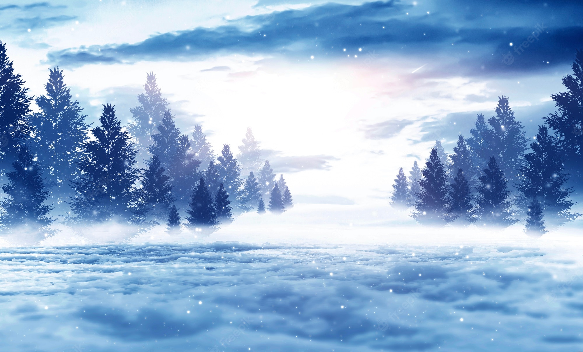 Snow winter background Image. Free Vectors, & PSD