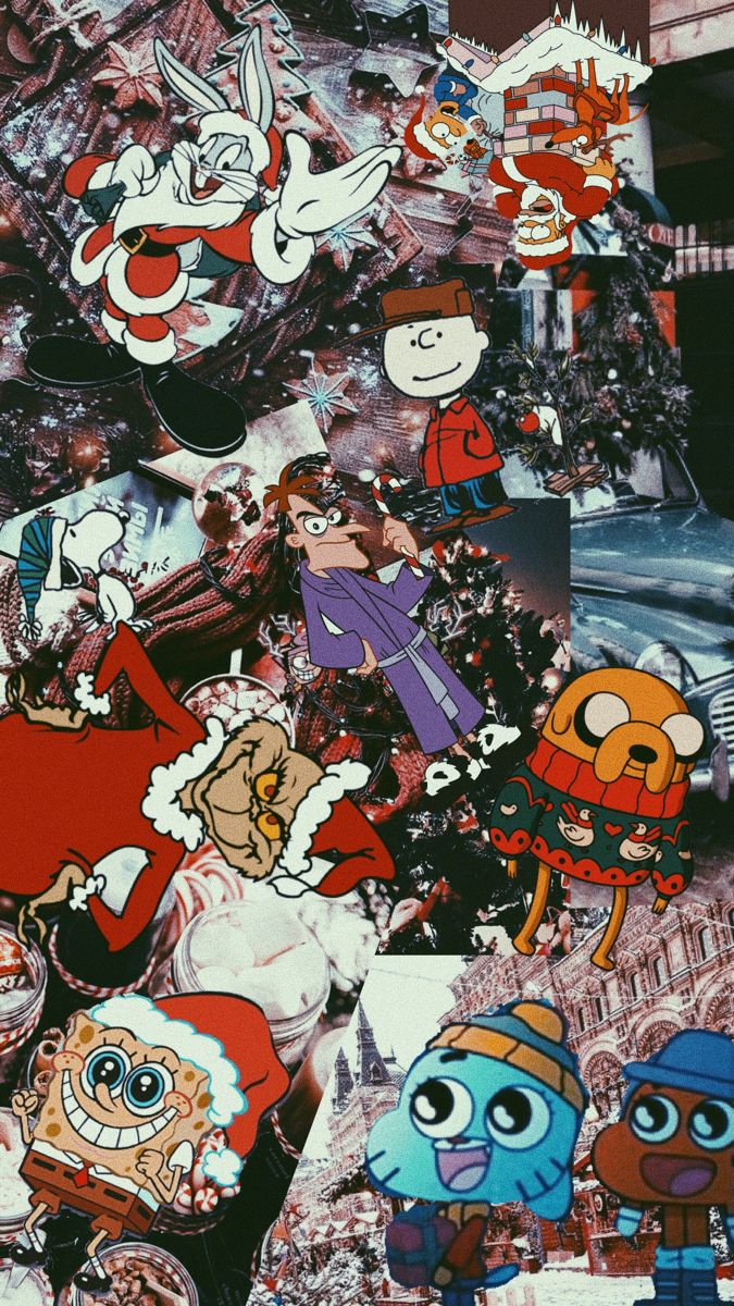 Christmas cartoon aesthetic wallpaper. Funny christmas wallpaper, Wallpaper iphone christmas, Christmas lockscreen