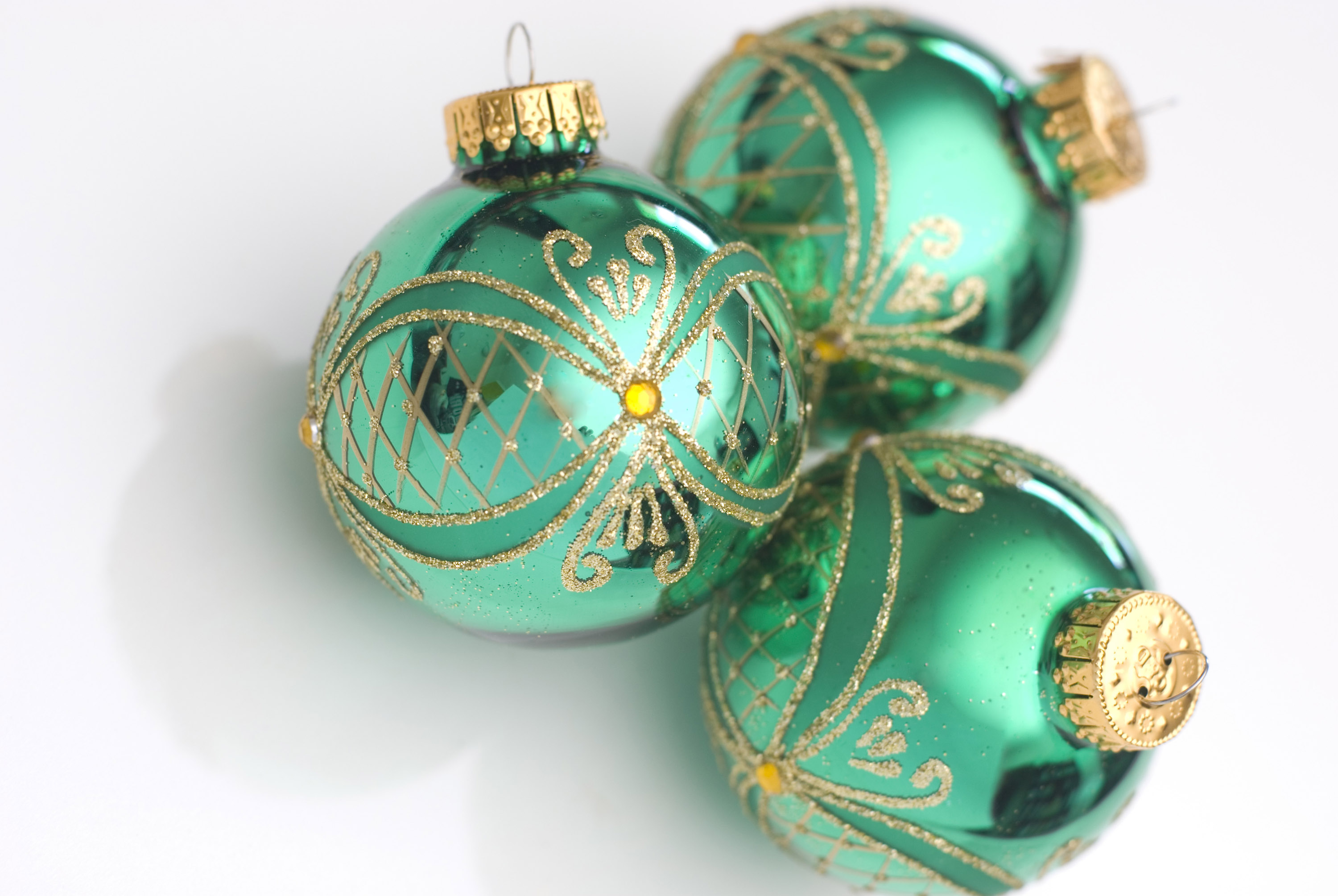 Photo of Green Christmas Balls. Free christmas image
