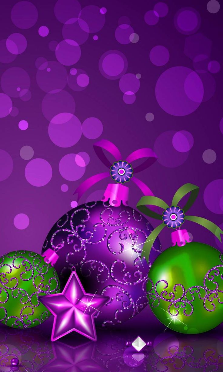 Purple & Green Christmas Balls Screen. Merry christmas wallpaper, Christmas wallpaper, Christmas phone wallpaper