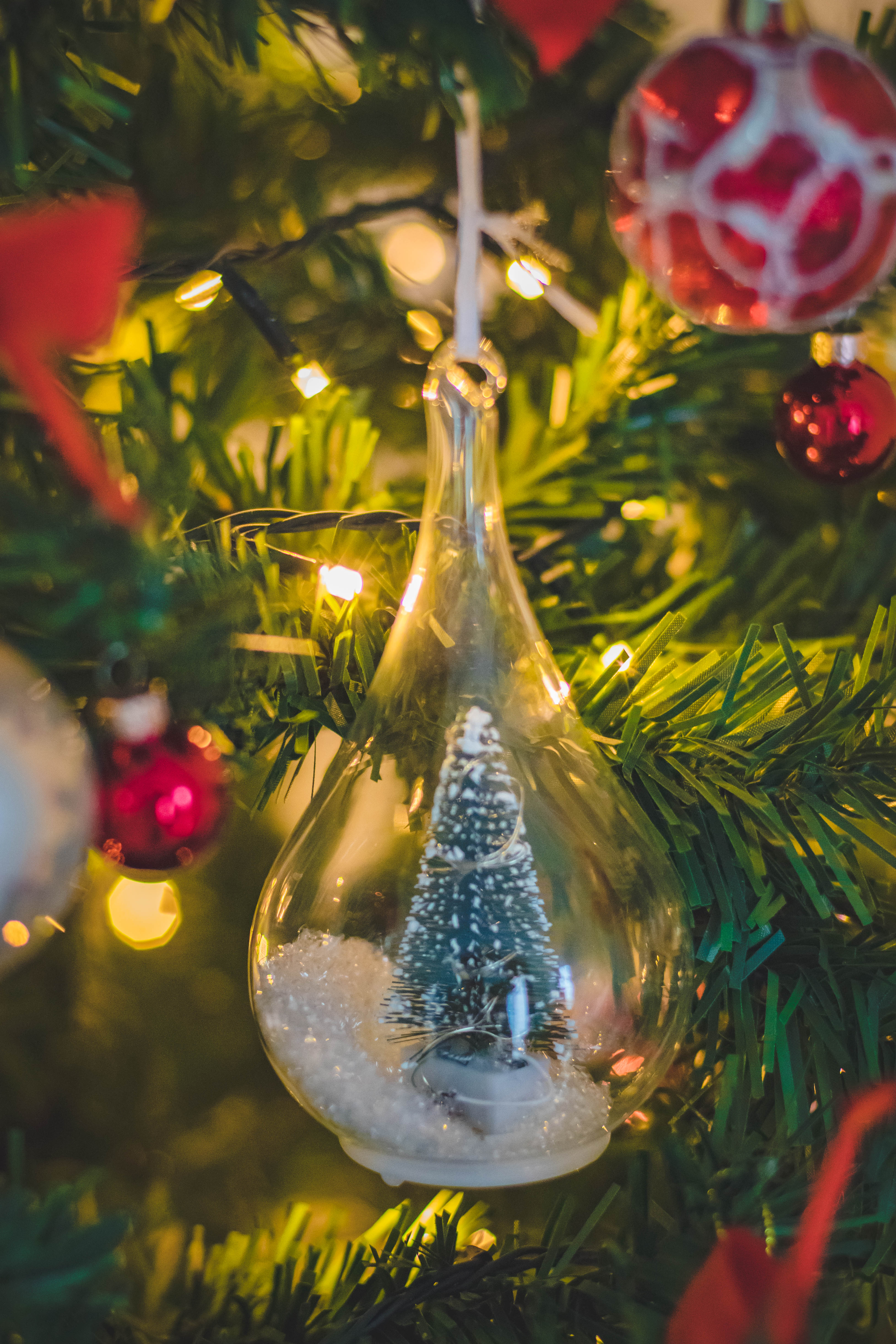 Clear Glass Green Christmas Tree Ornament · Free