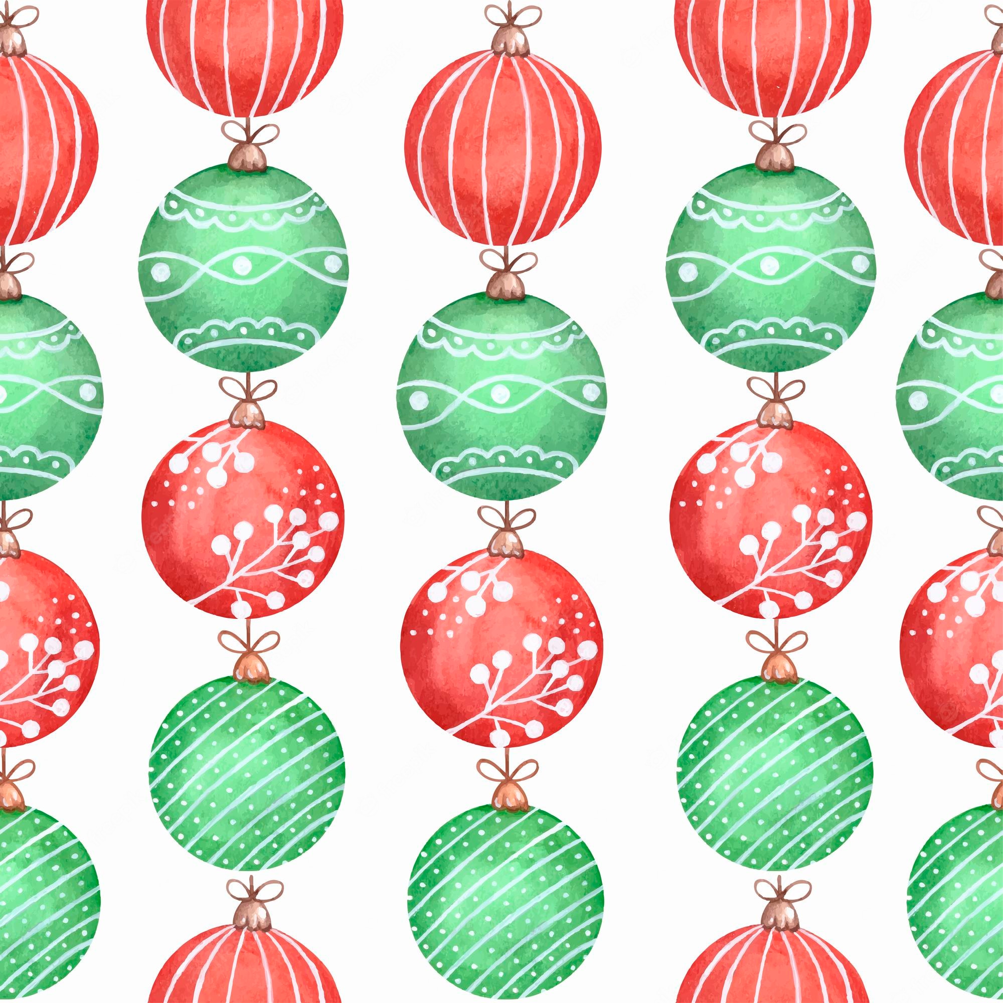 Premium Vector. Christmas balls seamless pattern. wallpaper red and green decoration. patterned christmas tree toys
