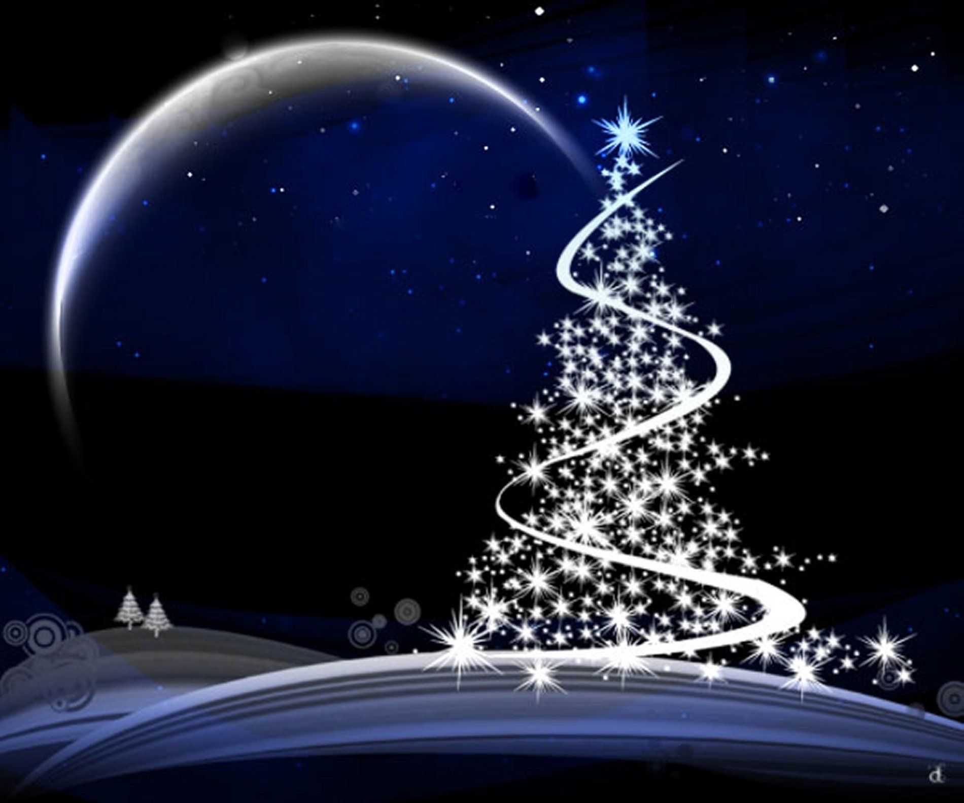 Christmas Moon Wallpaper