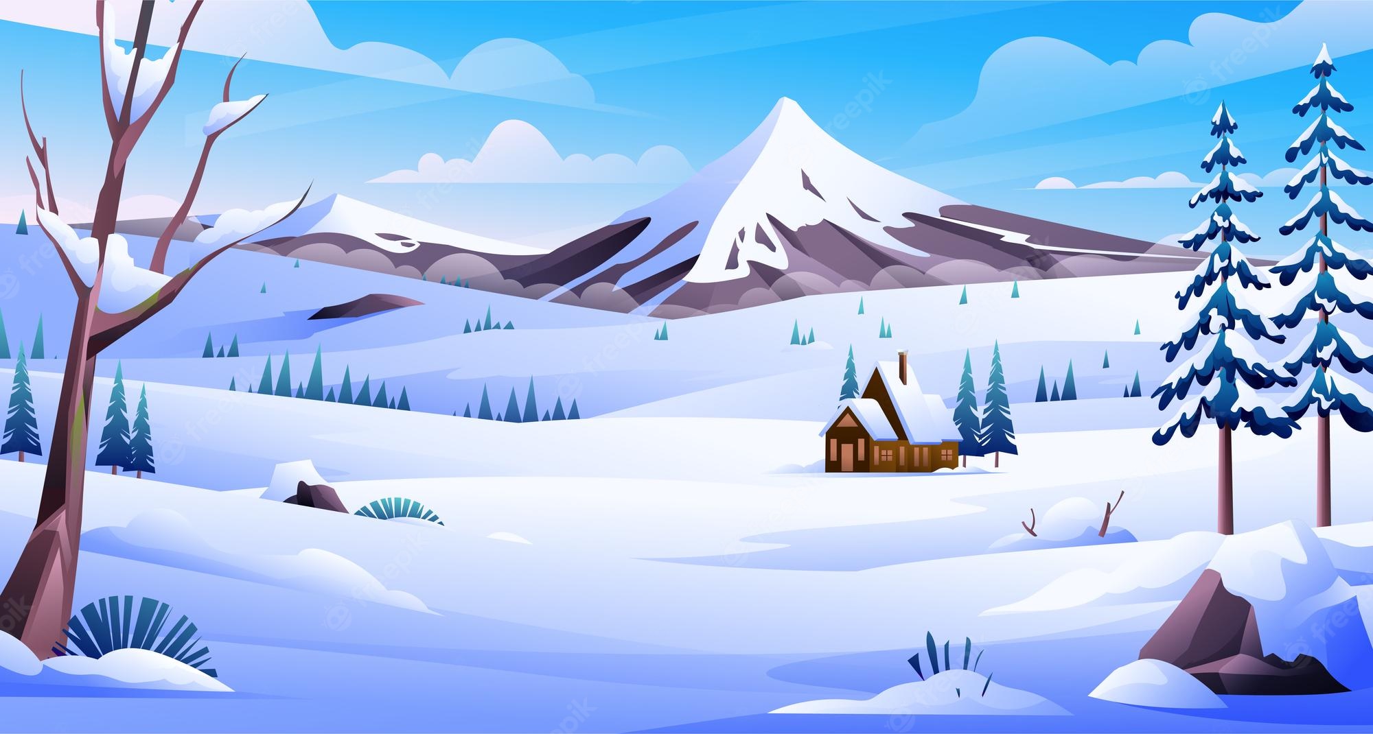 Cartoon Winter Mountain Wallpapers - Wallpaper Cave