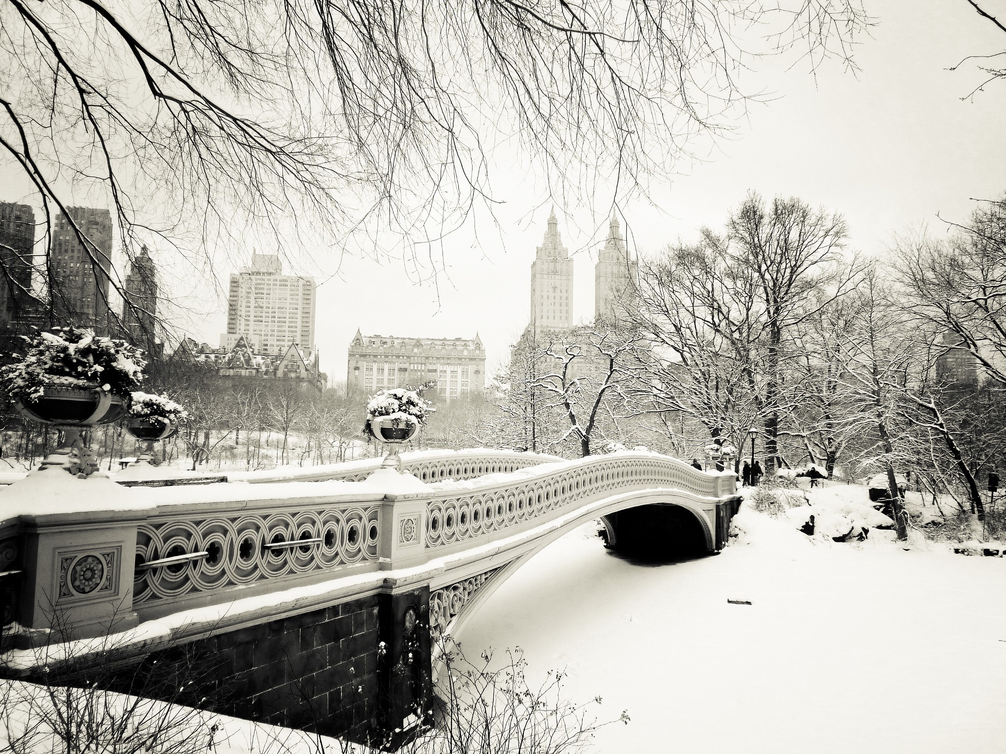 Bridges, USA, Winter, New York City, Snow Gallery HD Wallpaper
