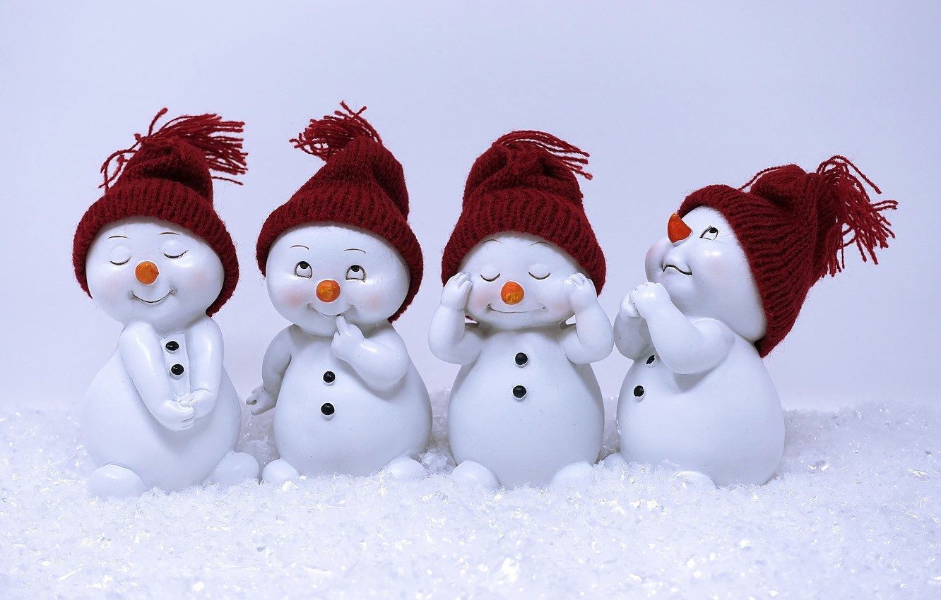 Wallpaper winter, Christmas, figure, cute, snowman, funny, souvenir, fun, Christmas motif, fun image for desktop, section новый год