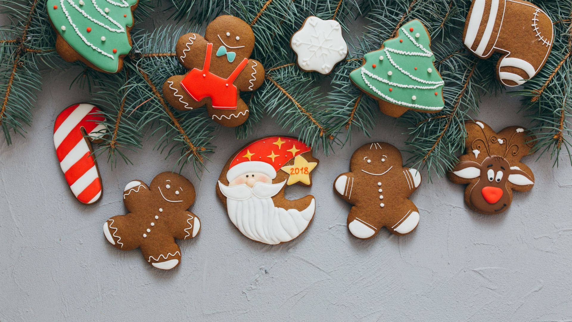 Download Christmas Cookies Characters Wallpaper