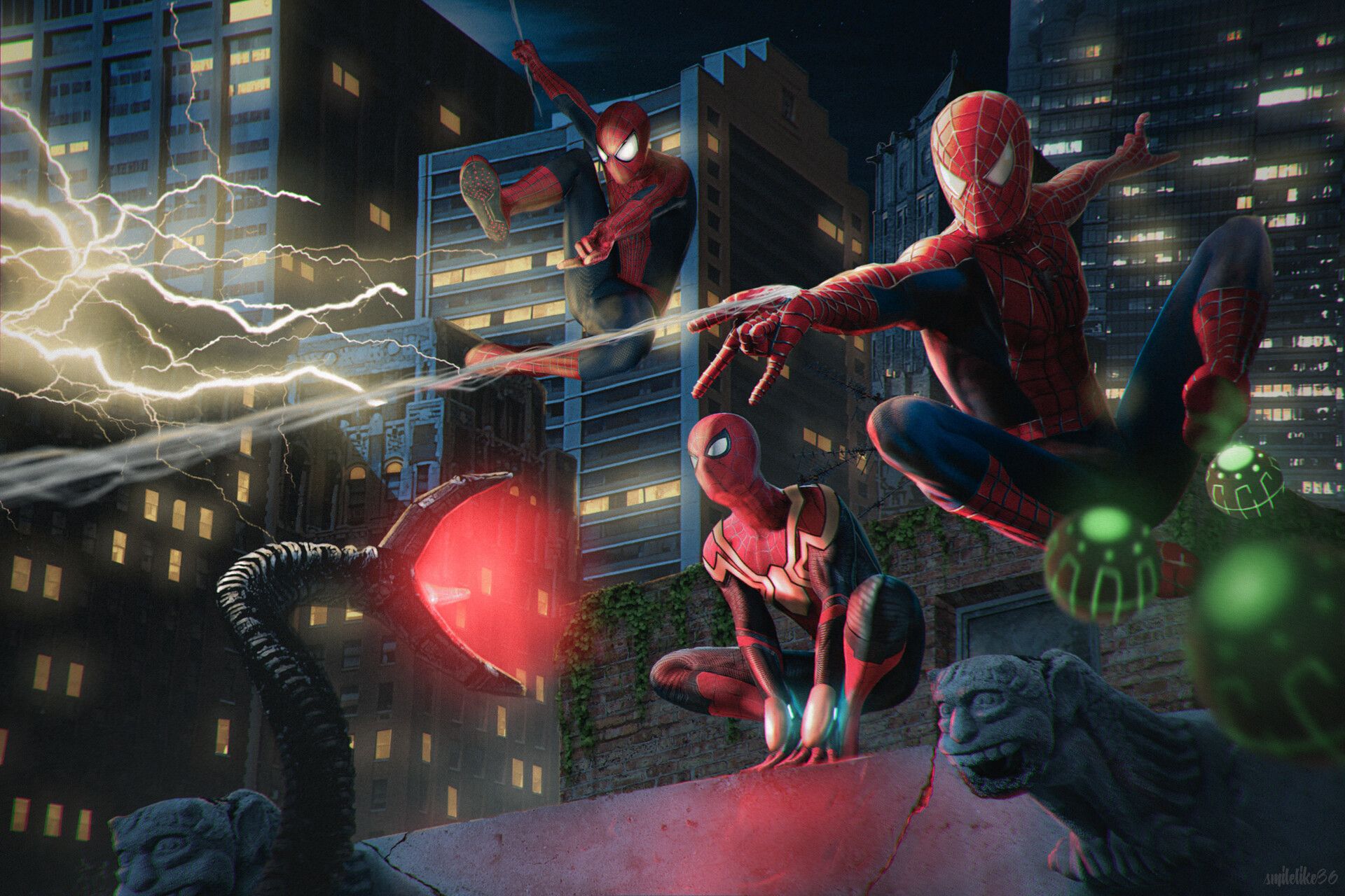 Multiple Spider Man No Way Home Wallpaper, HD Movies 4K Wallpaper, Image, Photo And Background Den. Spiderman, Spiderman Electro, Marvel Spiderman Art