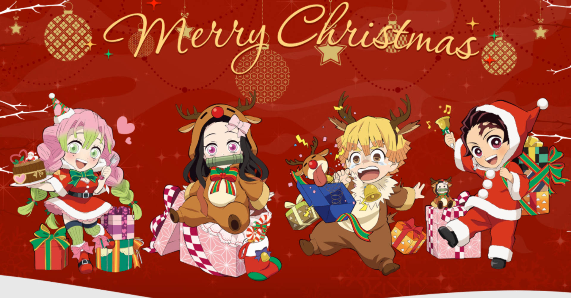 Download Demon Slayer Anime Christmas Wallpaper