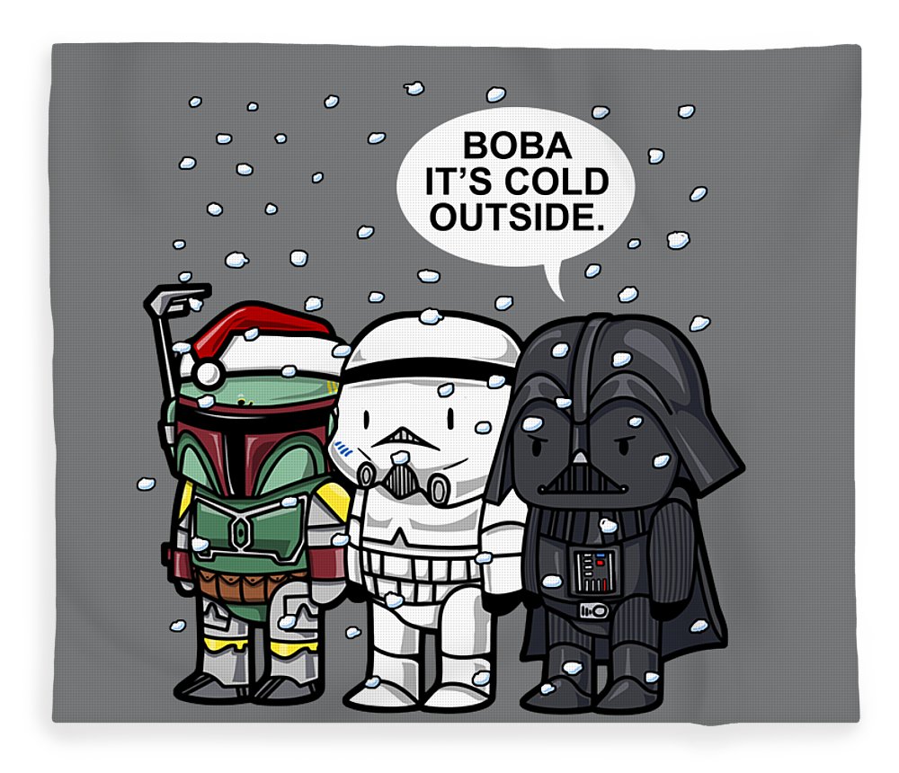 Star Wars Christmas Boba Its Cold Outside Graphic Fleece Blanket