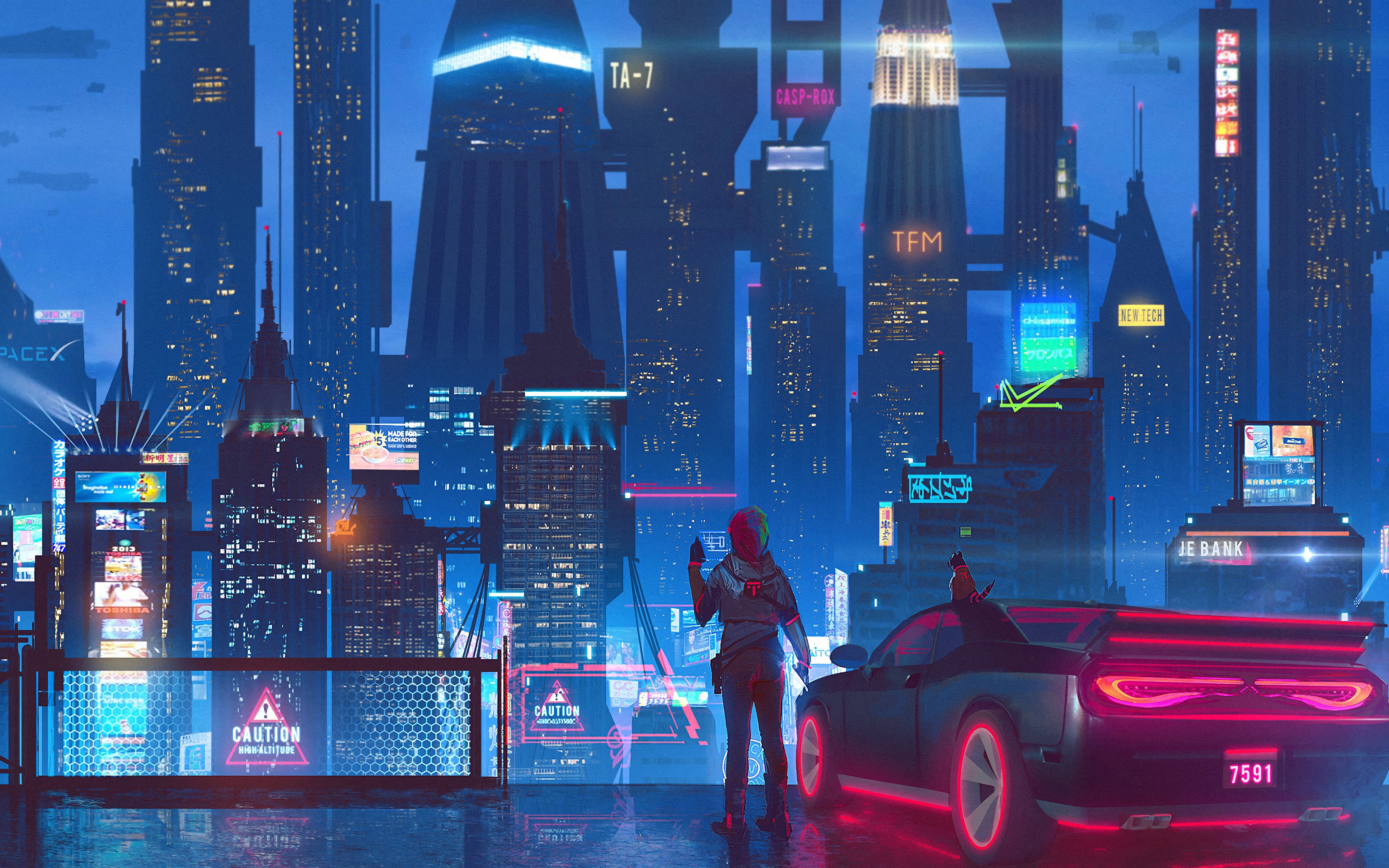 Sci Fi Cyberpunk City 4K Wallpaper