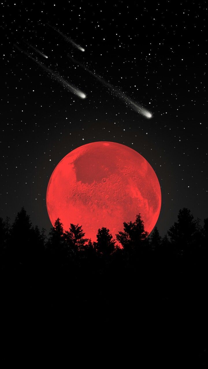 Dark Red Moon Wallpaper