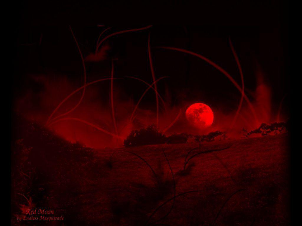 Dark Red Moon Wallpaper