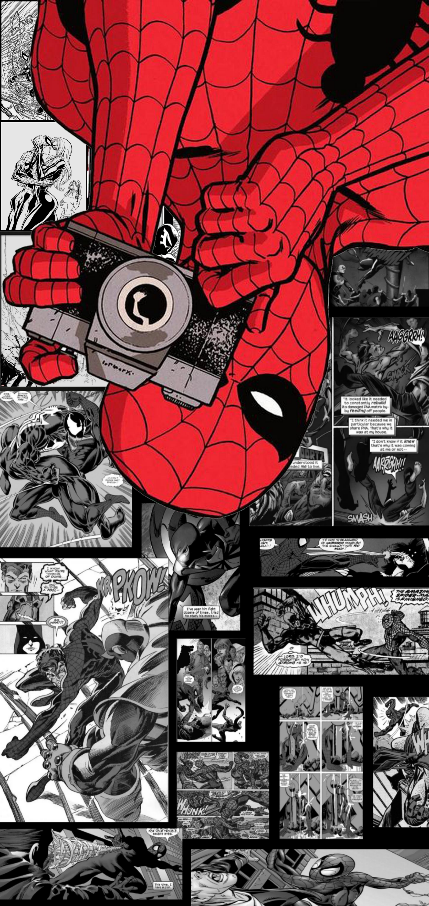 Spider Man With Camera [Black & White] Galaxy S10 Hole Punch Wallpaper