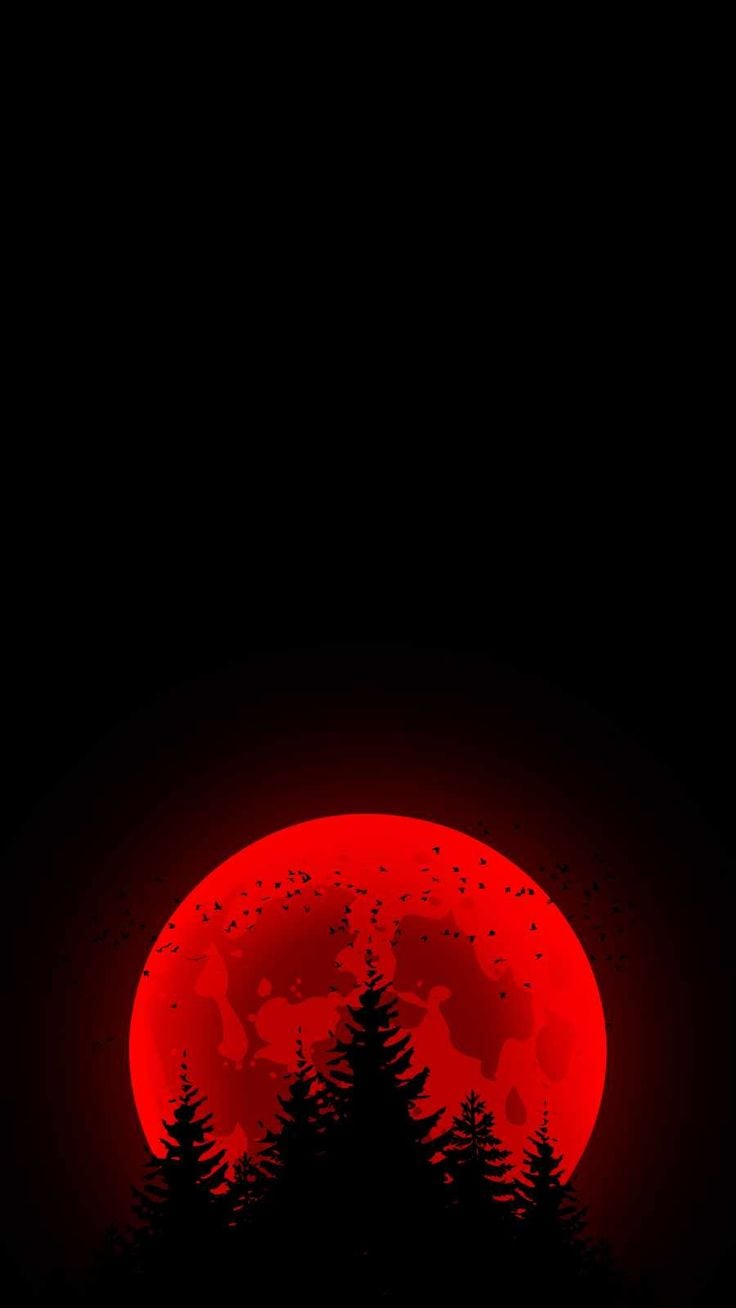 Red Moon Amoled Wallpaper, iPhone Wallpaper. Android wallpaper vintage, Background phone wallpaper, Dark red wallpaper