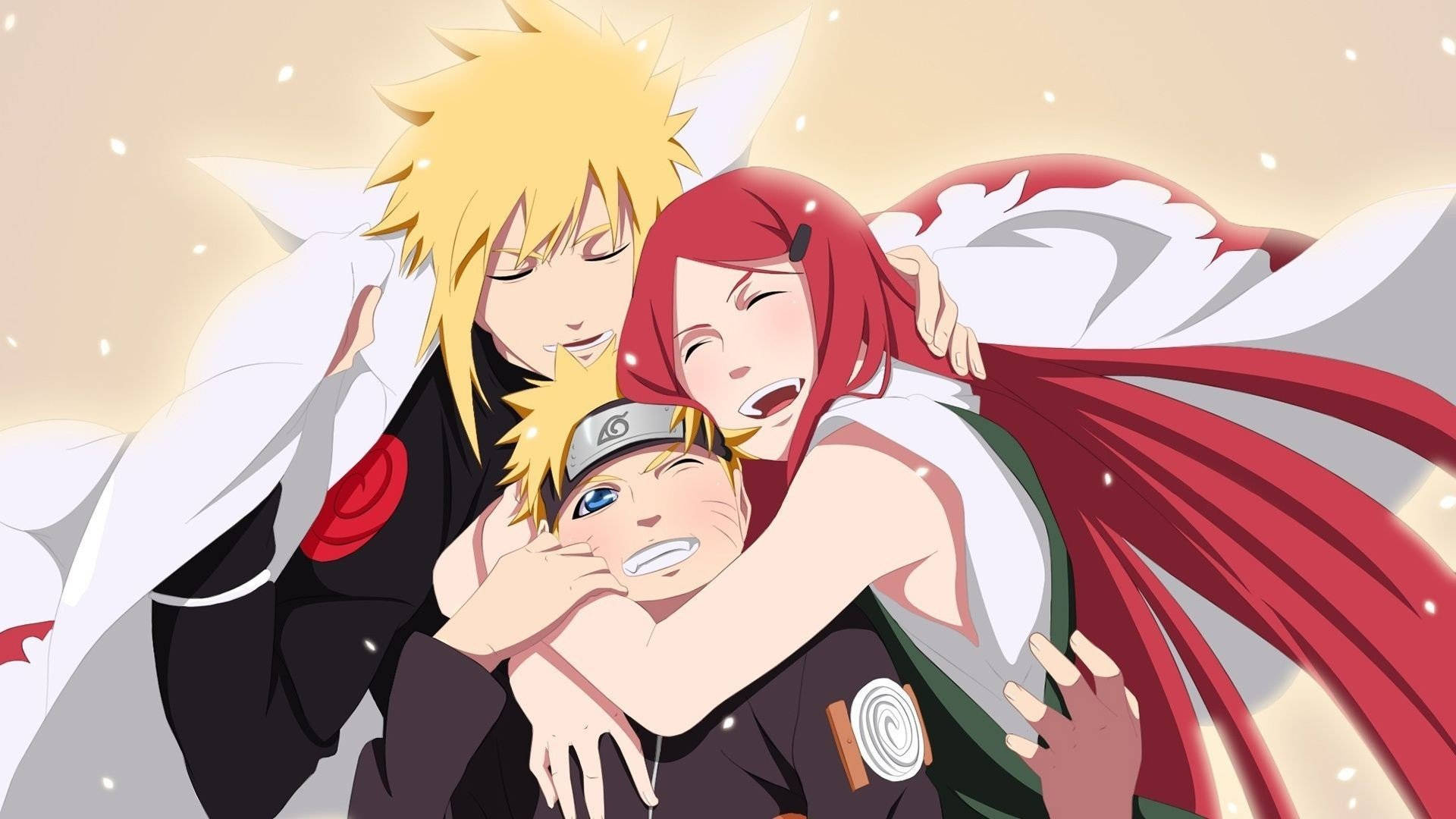 Download Minato And Kushina Hugging Naruto iPad Wallpaper