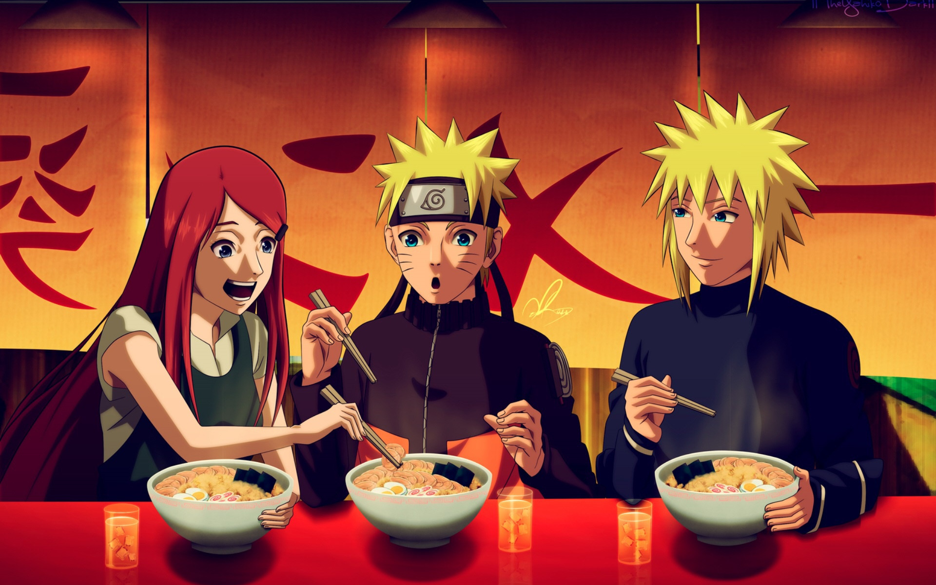 Download wallpaper Naruto, Minato Namikaze, Kushina Uzumaki, Naruto Uzumaki, Japanese manga, art, characters for desktop with resolution 1920x1200. High Quality HD picture wallpaper