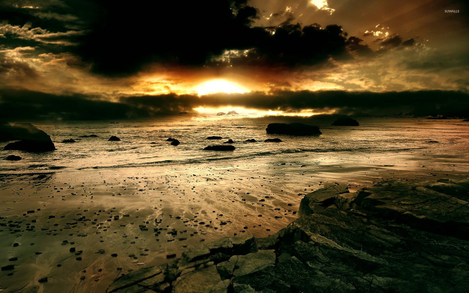 Cloudy sunset wallpaper wallpaper