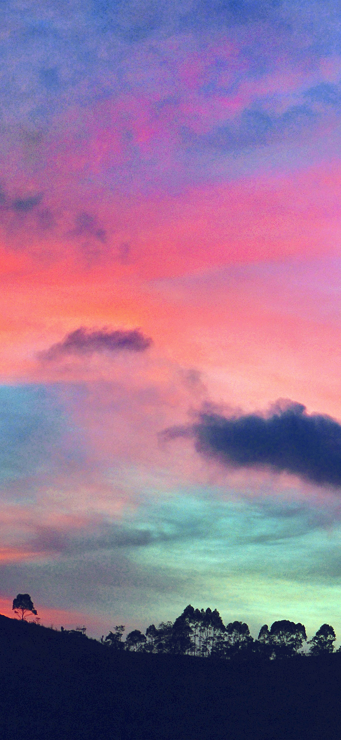 iPhone X wallpaper. sky rainbow cloud sunset nature blue pink