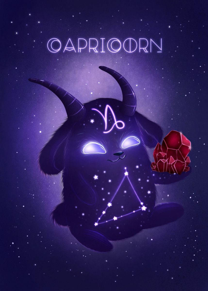 Download Glowing Purple Capricorn Wallpaper