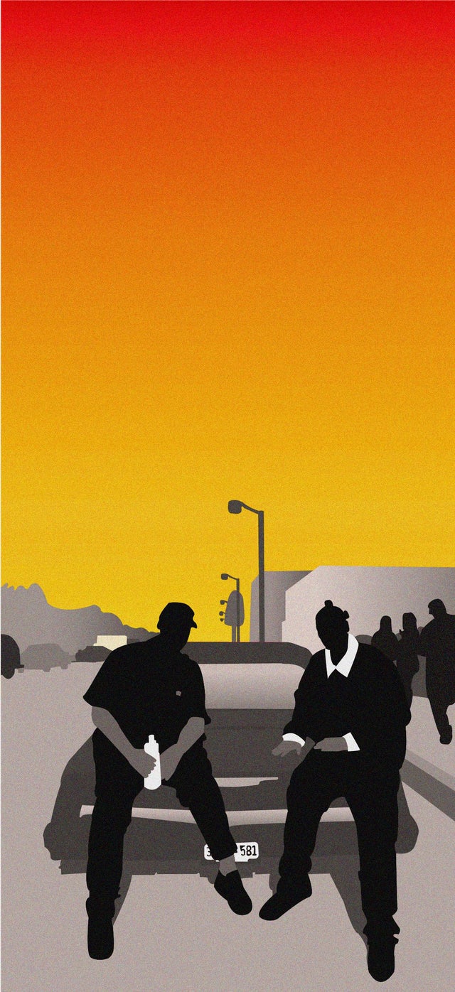 I drew a phone wallpaper in Illustrator based on an iconic photo of Dr.Dre and Snoop dogg. Cool or nah?
