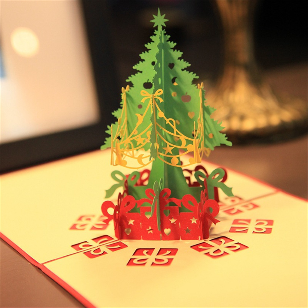 TANGNADE Christmas Decorations 2022 2023 Christmas Greeting Cards 3D Up Card Christmas Tree Greeting Baby Gift Holiday Happy New Hot Cards