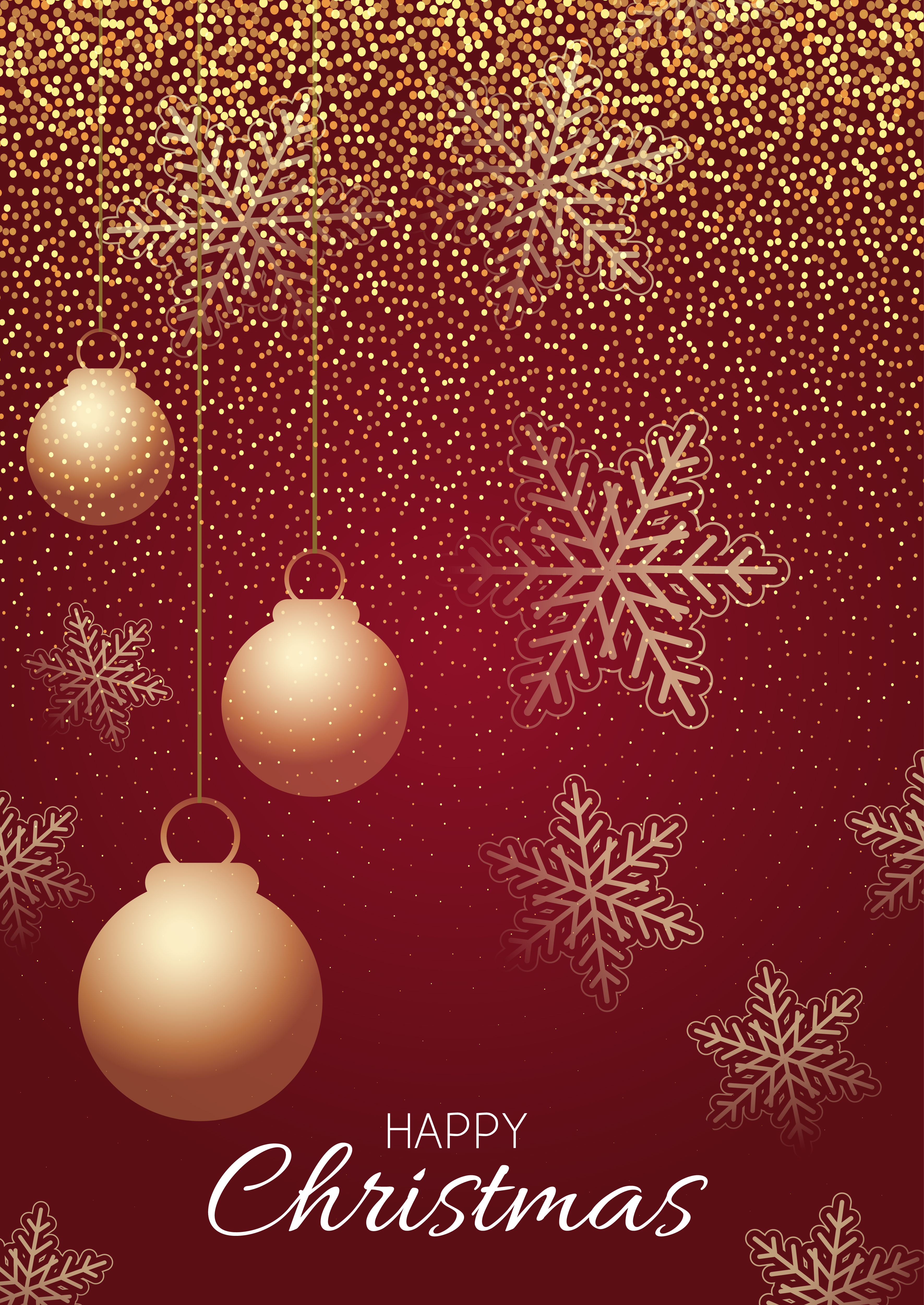 Decorative red and gold Christmas background
